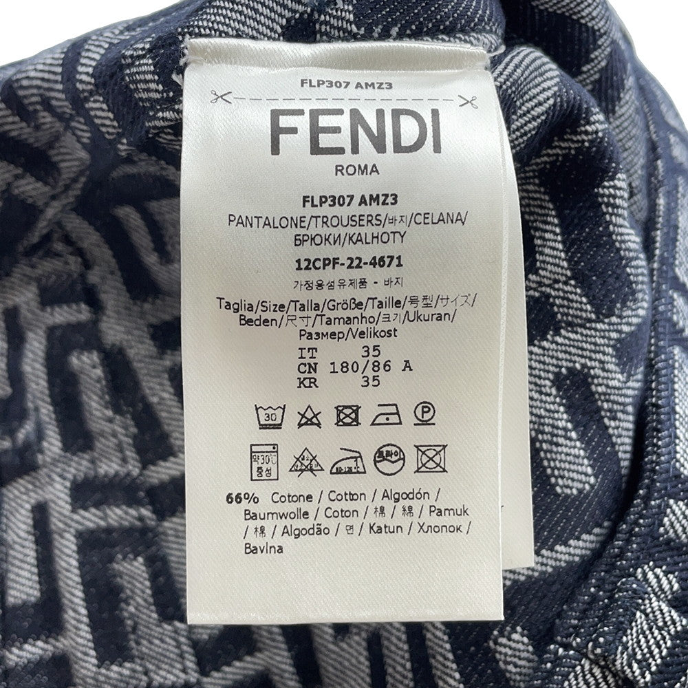 FENDI EmbroideryFF logo Bermuda shorts Size 35 BlueFLP307 AMZ3 Cotton66% Polyester34%
