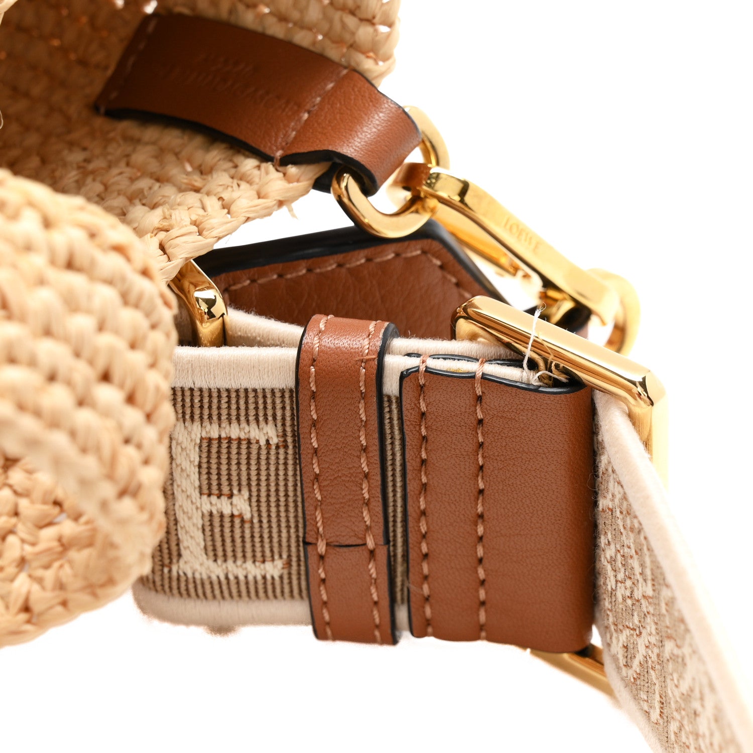 Raffia Mini Slit Tote Bag Natural Tan