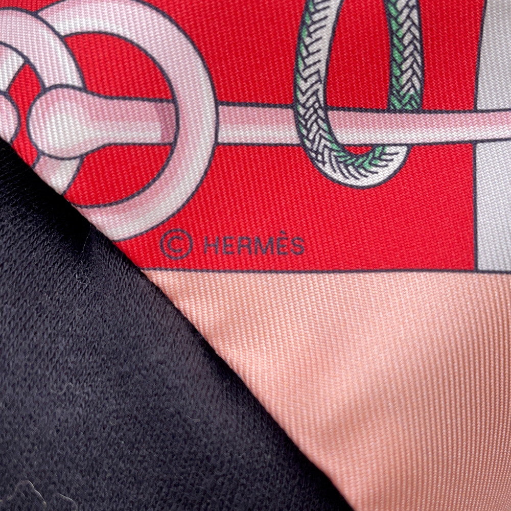 HERMES Twilly Cliquetis Cliquetis Grenadine/White/VertH061574S Silk100%