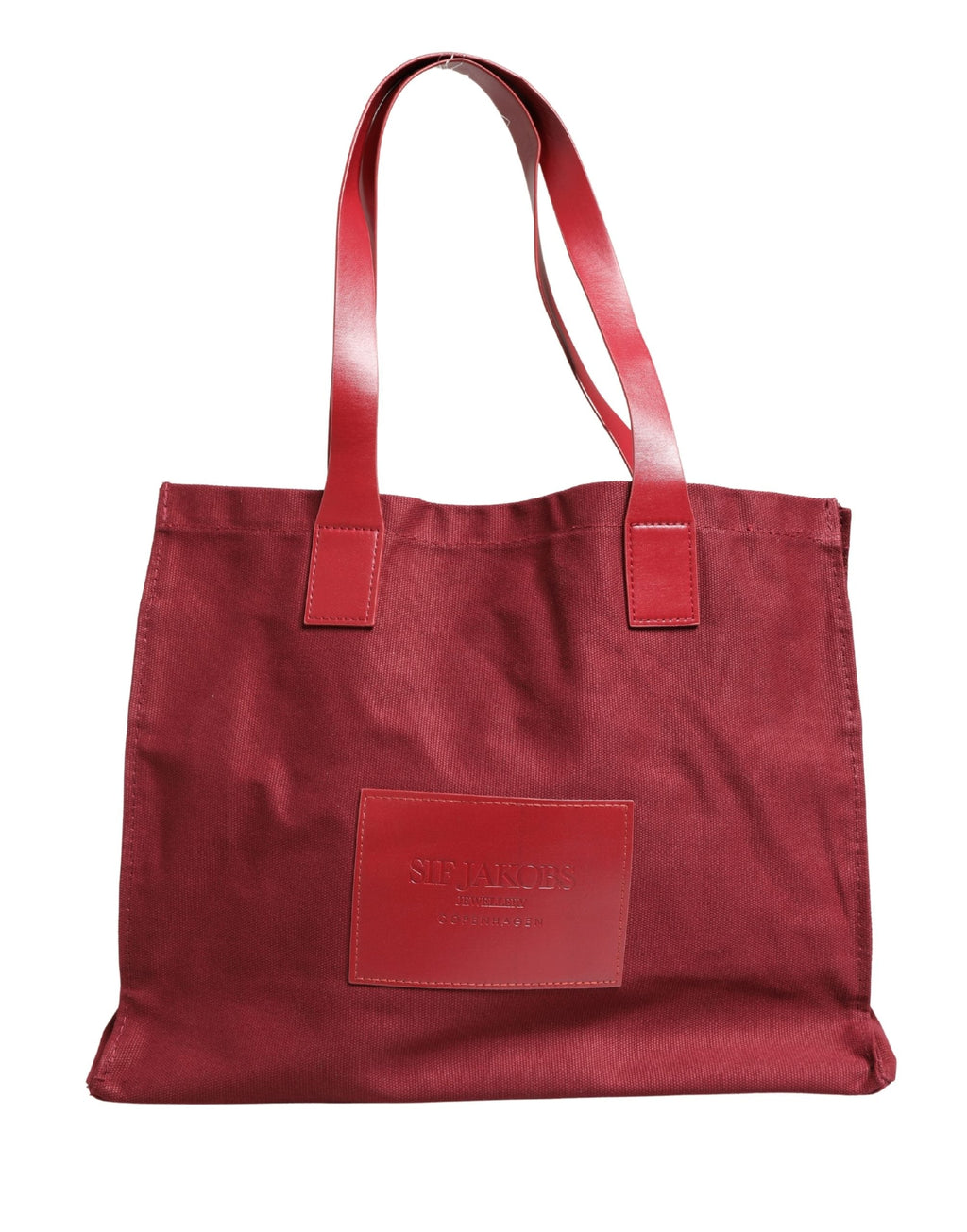 SIF JAKOBS Burgundy Cotton Canvas Shopping Tote Women Borse  Jewellery Women's Bag