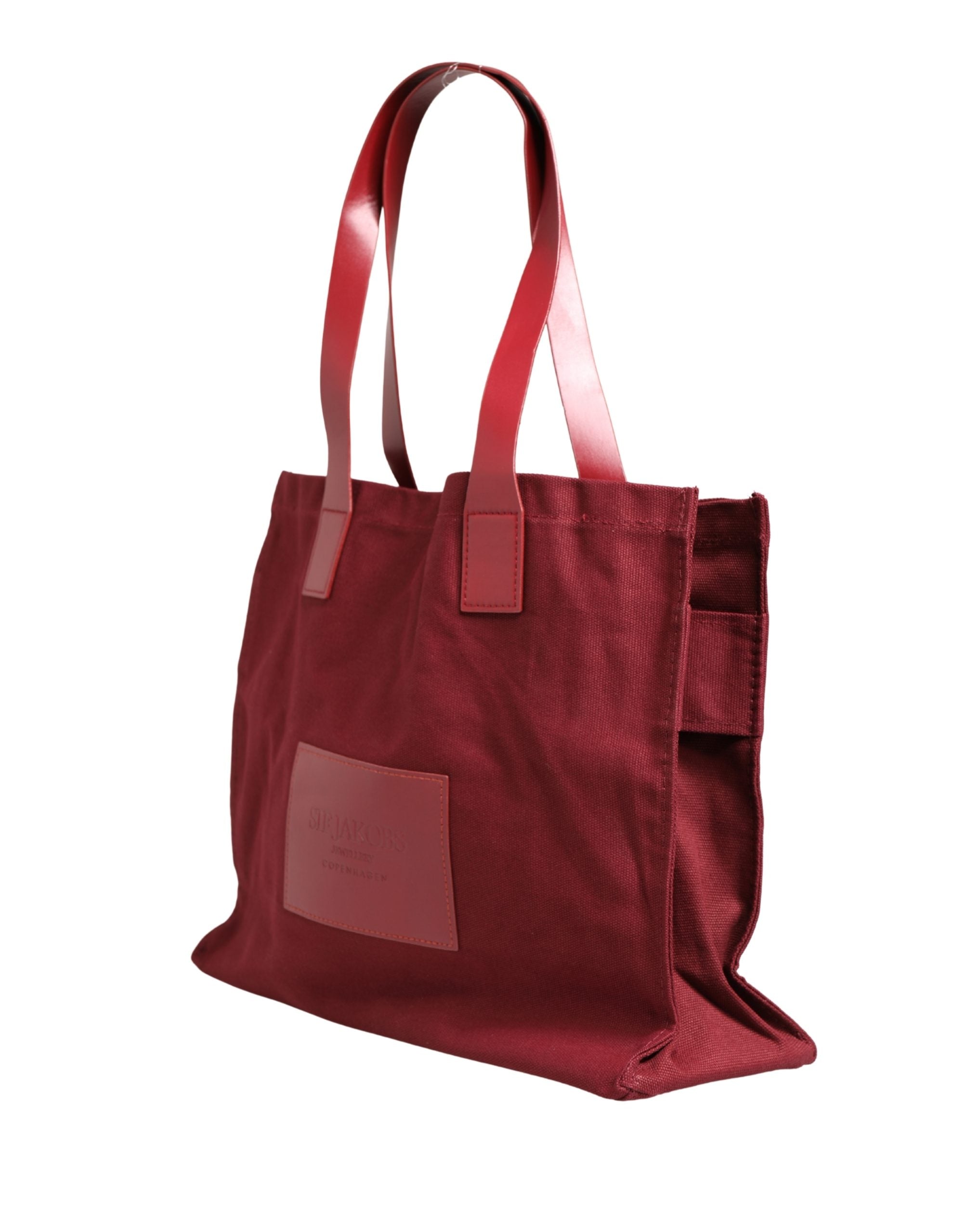 SIF JAKOBS Burgundy Cotton Canvas Shopping Tote Women Borse  Jewellery Women's Bag
