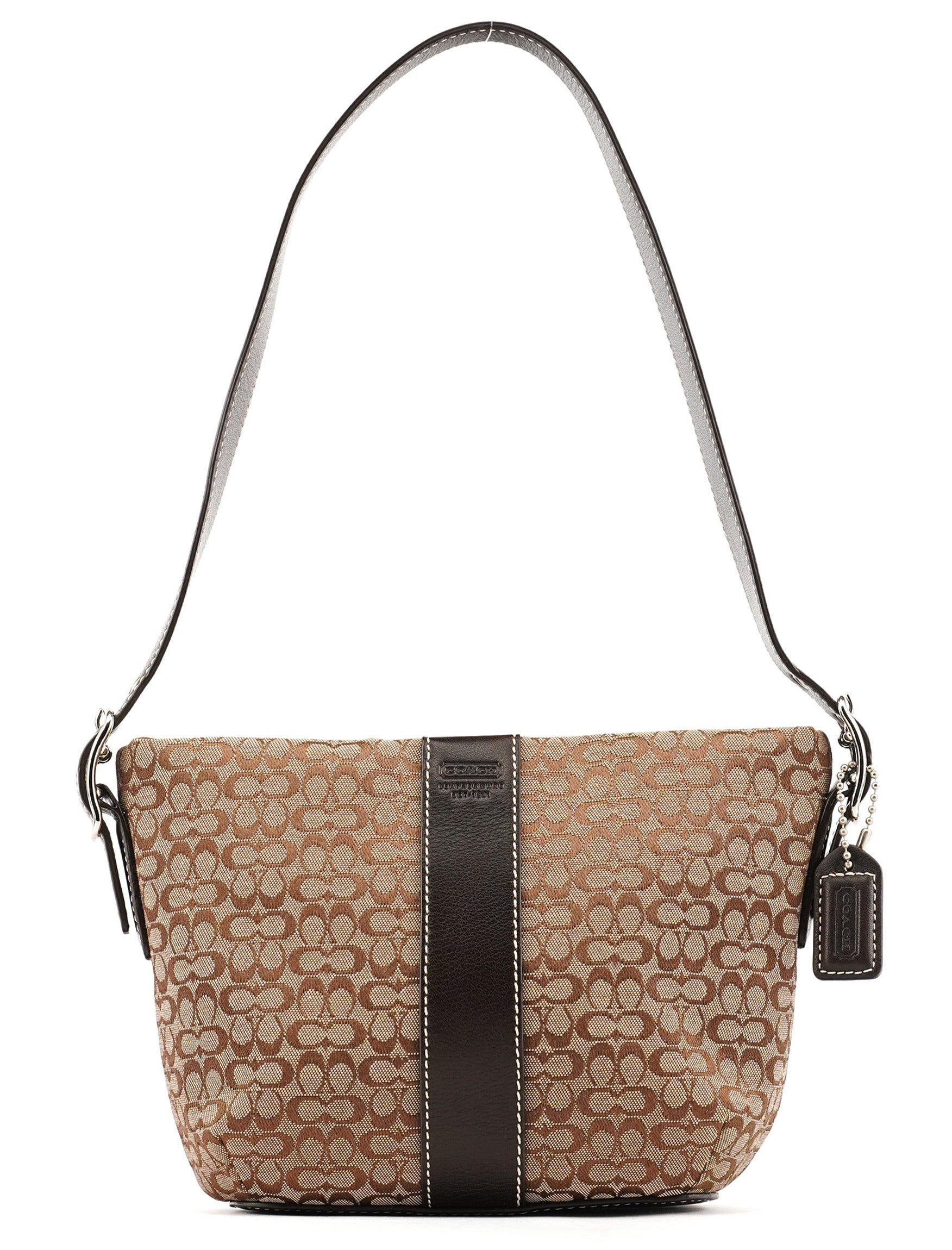 4771 Beige Brown Signature Shoulder Bag