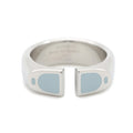 HERMES Etrier Ring Size 64 Blue RunH100060FJ0360 Metal