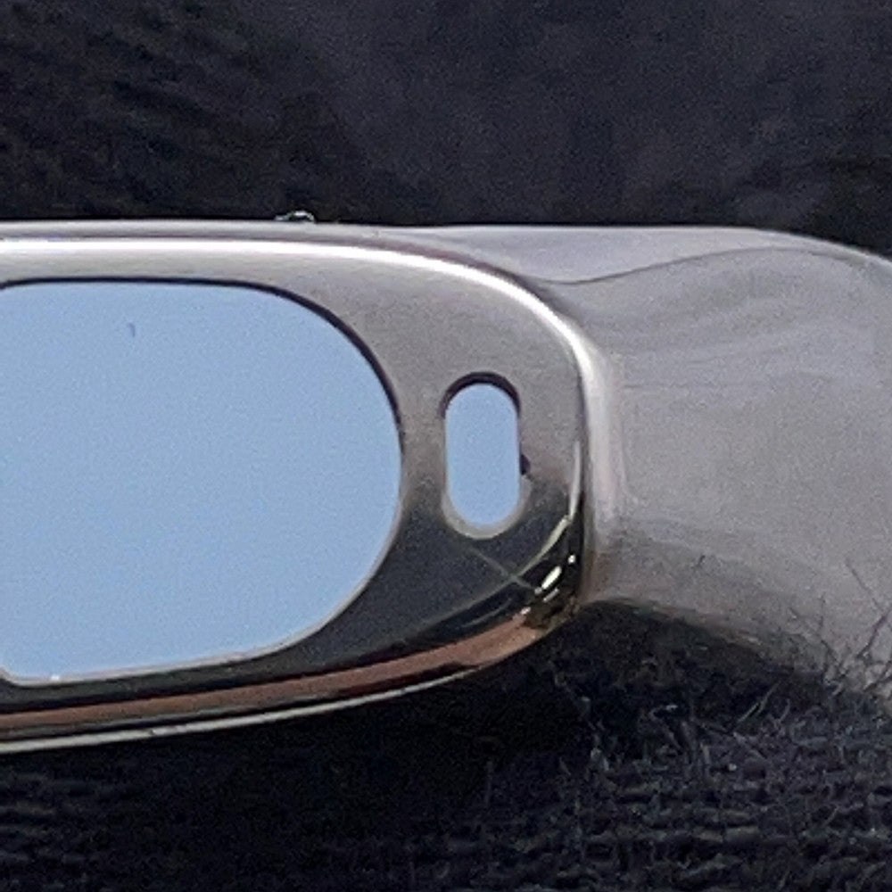 HERMES Etrier Ring Size 64 Blue RunH100060FJ0360 Metal