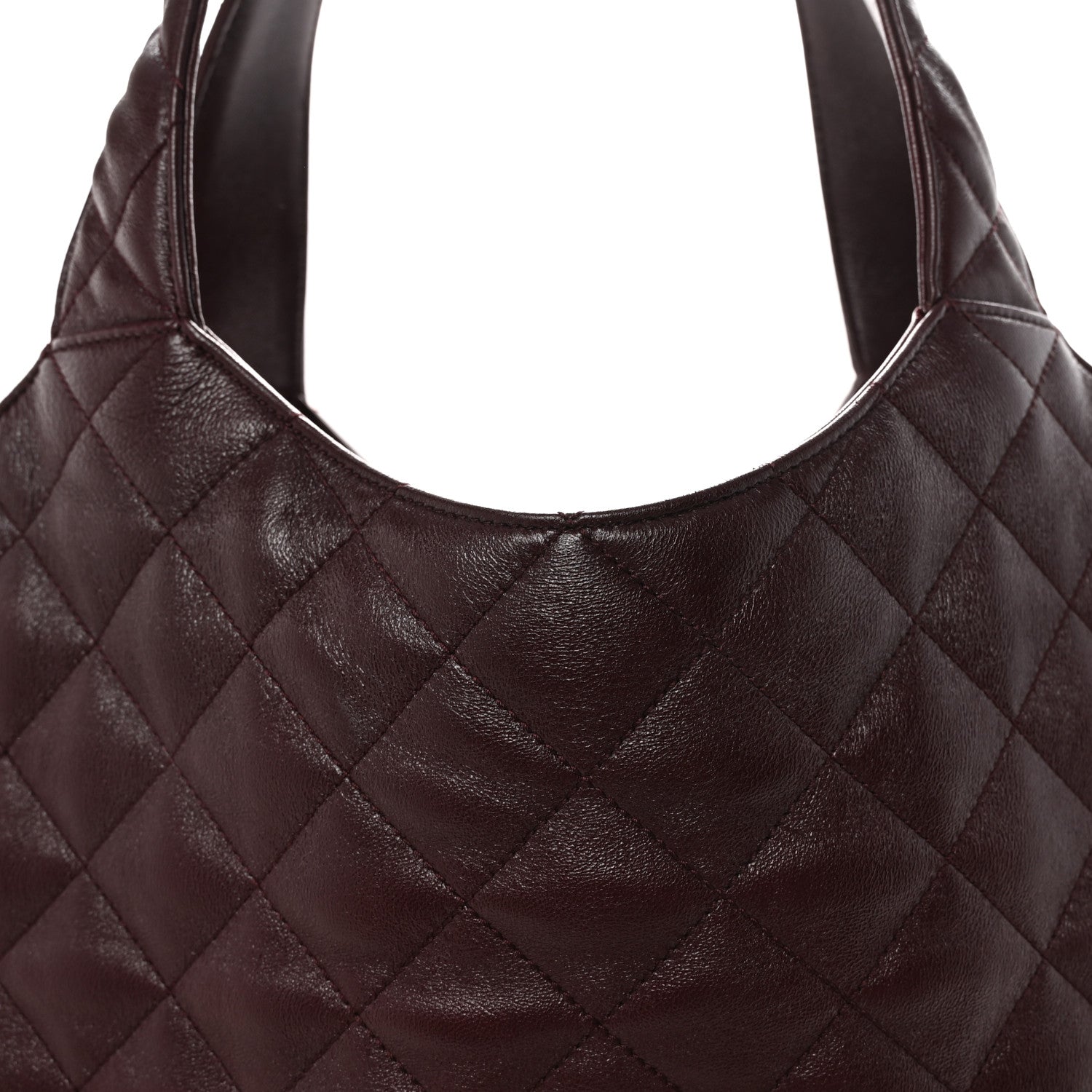 Lambskin Quilted Maxi Icare Shopping Tote  Rouge Cabernet