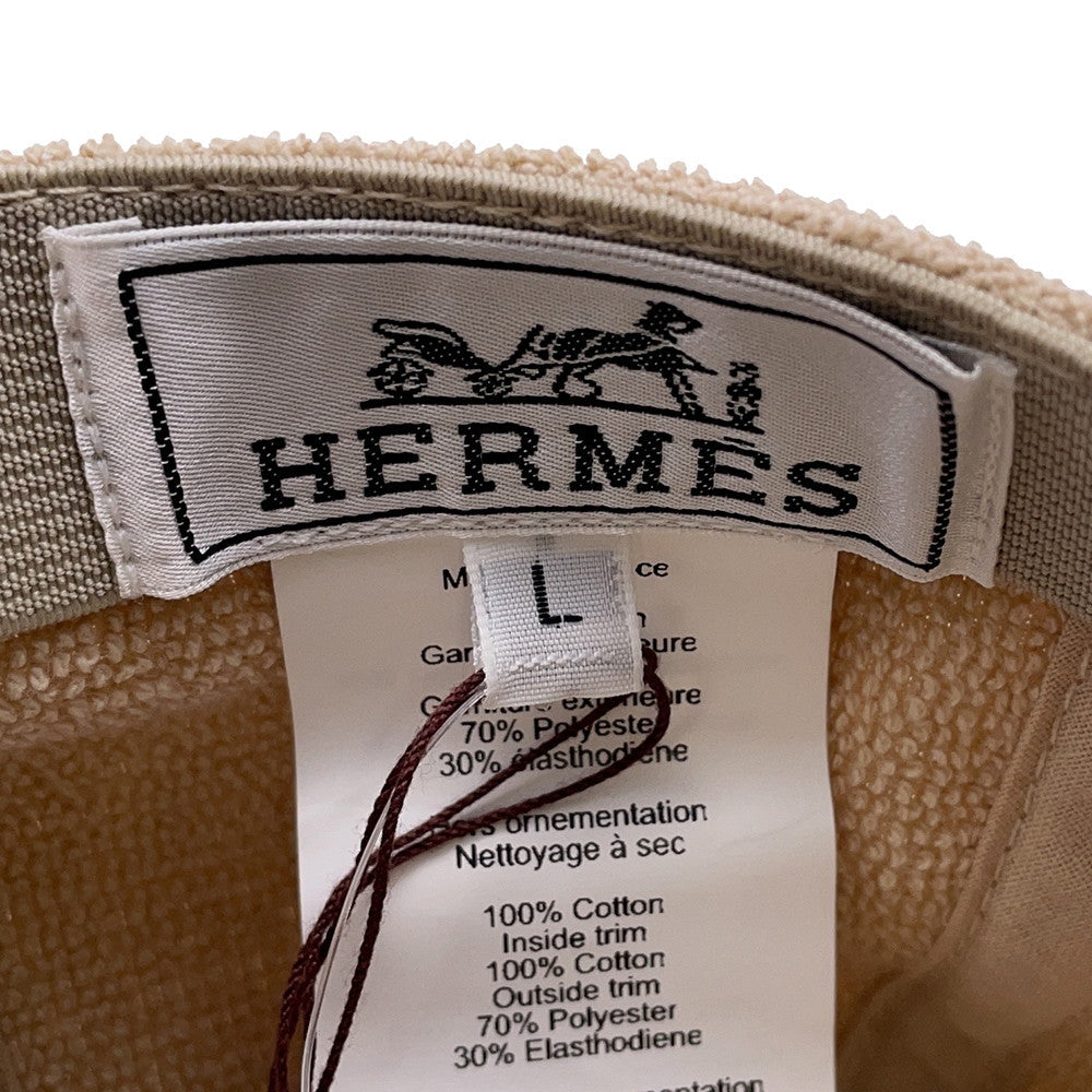HERMES Cap Davis Yacht Size L Sable Cotton100%