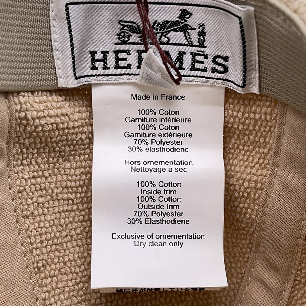 HERMES Cap Davis Yacht Size L Sable Cotton100%