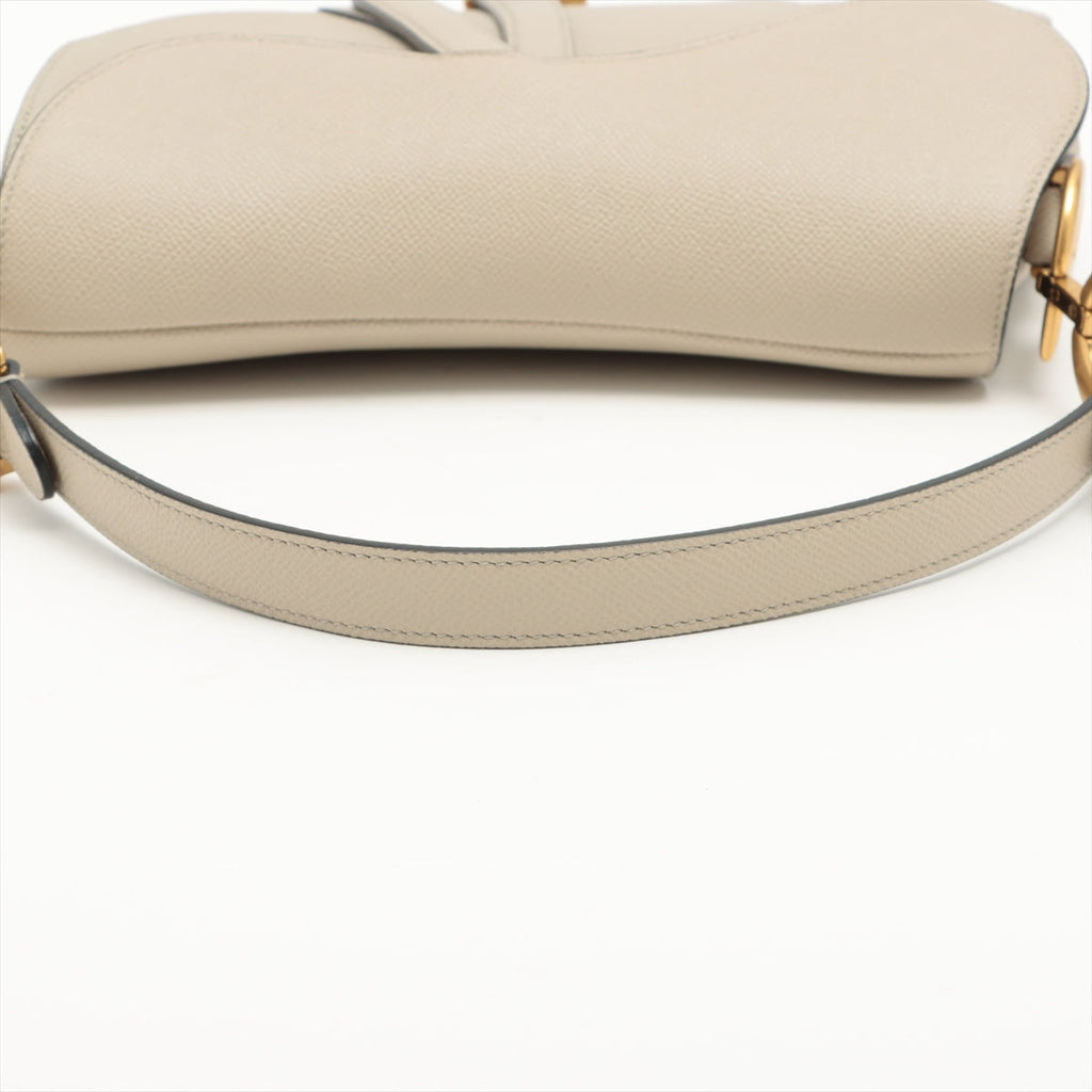 Christian Dior Beige Grained Leather Saddle Bag [Clearance Sale]