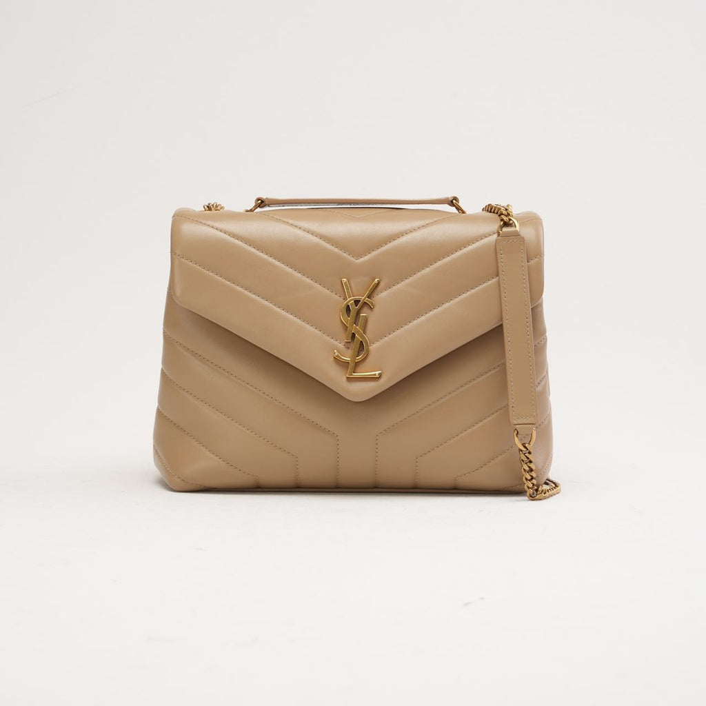 Saint Laurent Small Loulou Leather Dark Beige 2019