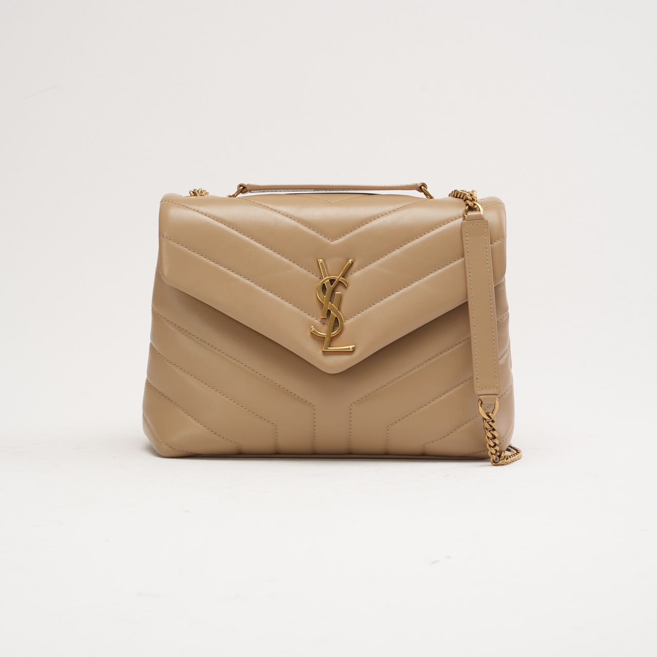 Saint Laurent Small Loulou Leather Dark Beige 2019