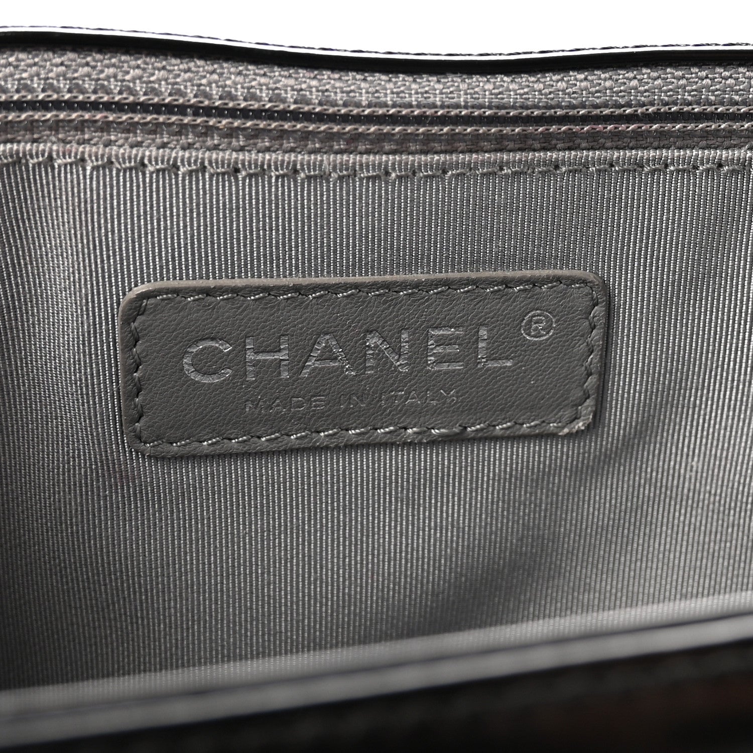Glazed Calfskin Large Boy Flap Black