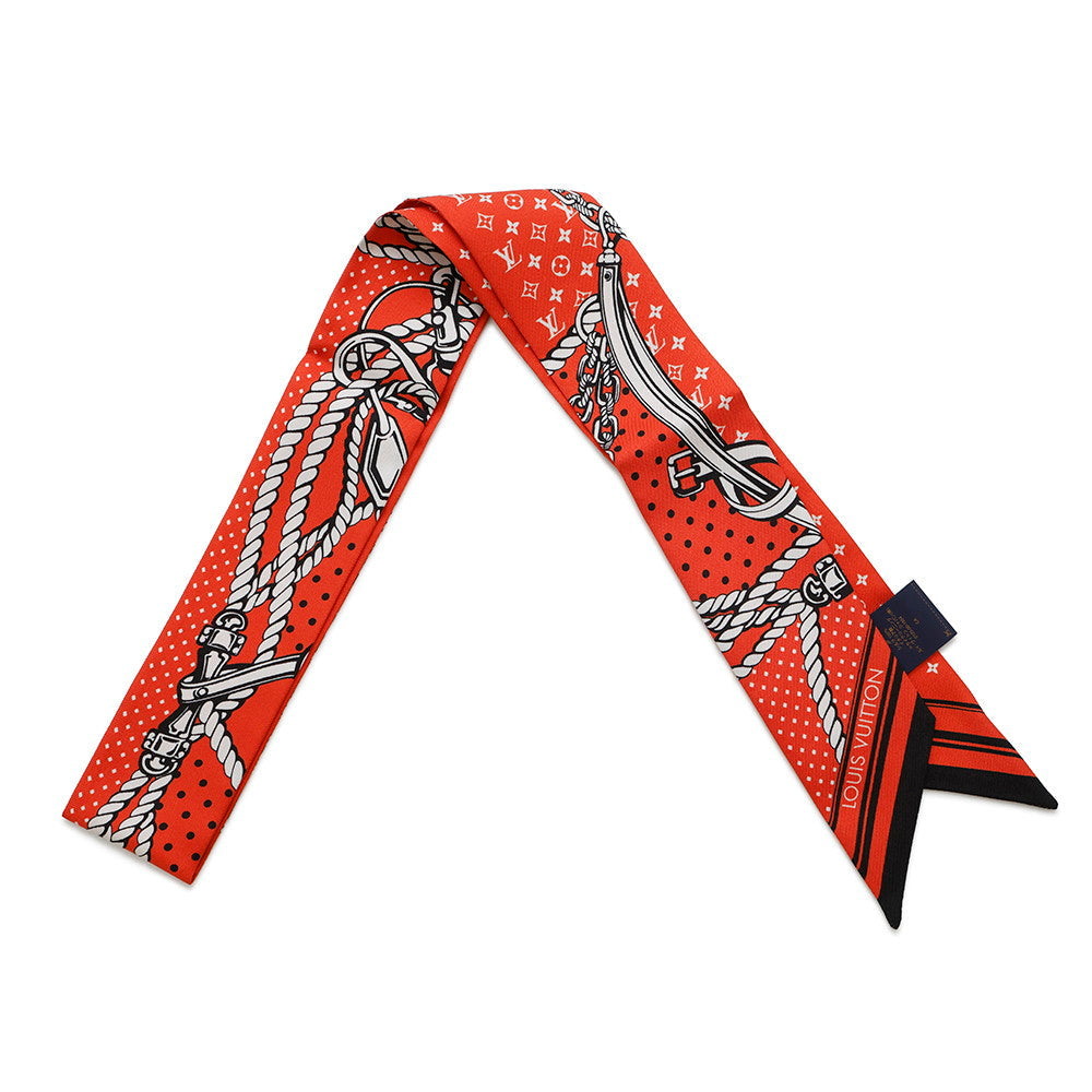 LOUIS VUITTON Scarf Sailor BandeauBB VermillionM79821 Silk 100%