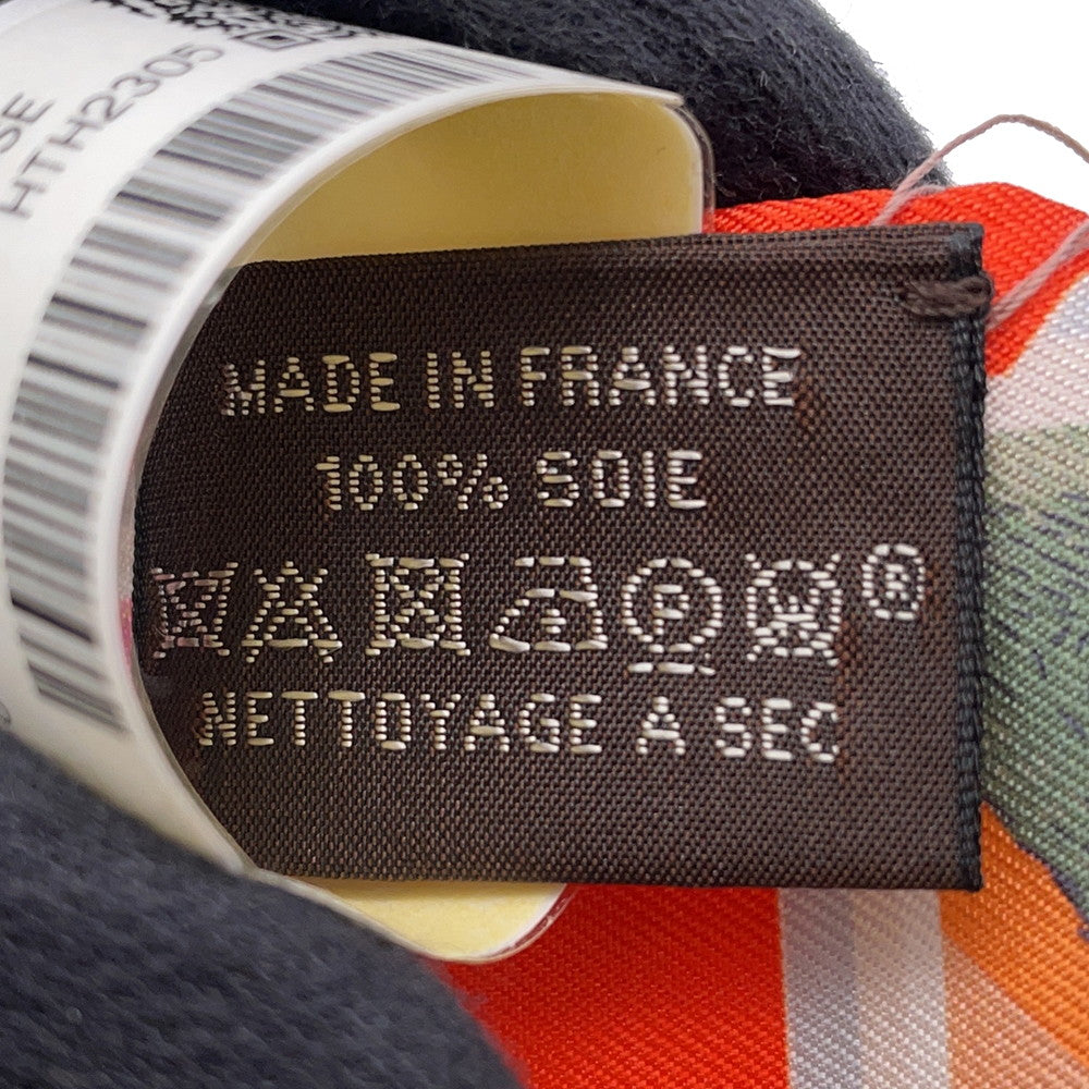 HERMES Twilly HERMES Story HERMES STORY Orange/Blue/Rose Silk100%