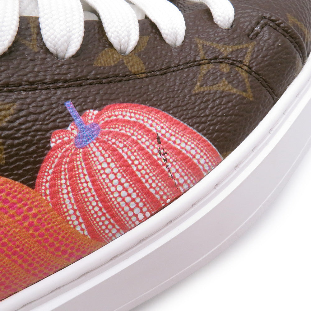 LOUIS VUITTON Yayoi Kusama Collaboration Time Out Sneakers Pumpkin Brown Monogram Size 35H