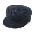 HERMES Side Serie Button Cap Size 58 Navy Raffia