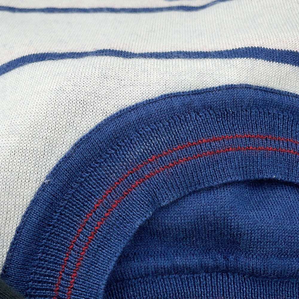 HERMES Kanoe H Short Sleeve Knit Size 34 Blue Cashmere48% Silk48% Nylon3%Polyurethane1%