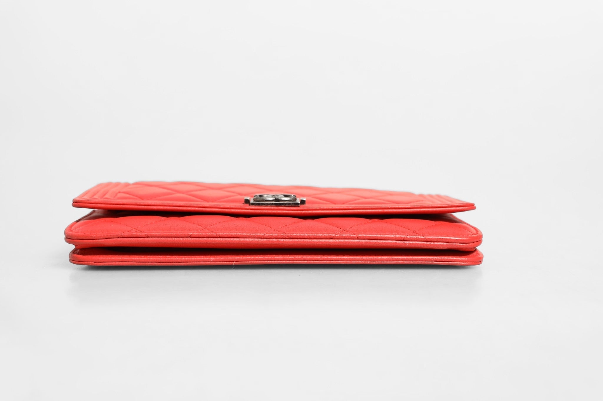 Chanel Chanel Boy Wallet on Chain Red Women's Lambskin ( )