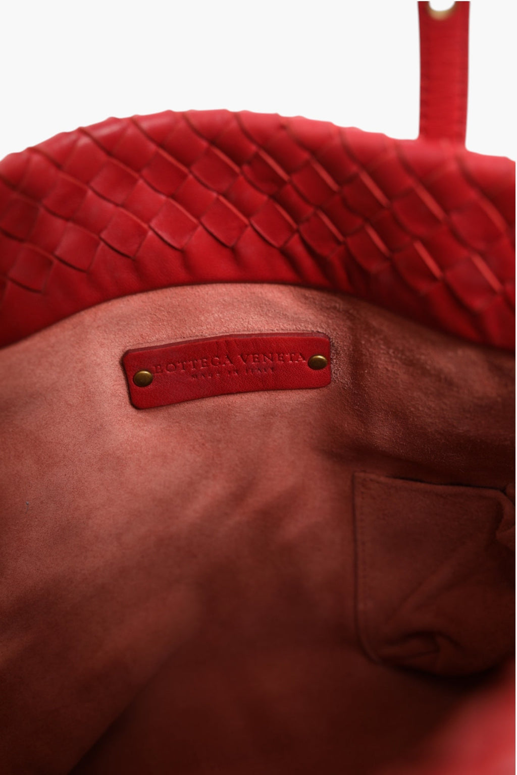 Bottega Veneta Red Intrecciato Leather Tote Women's Bag ( )