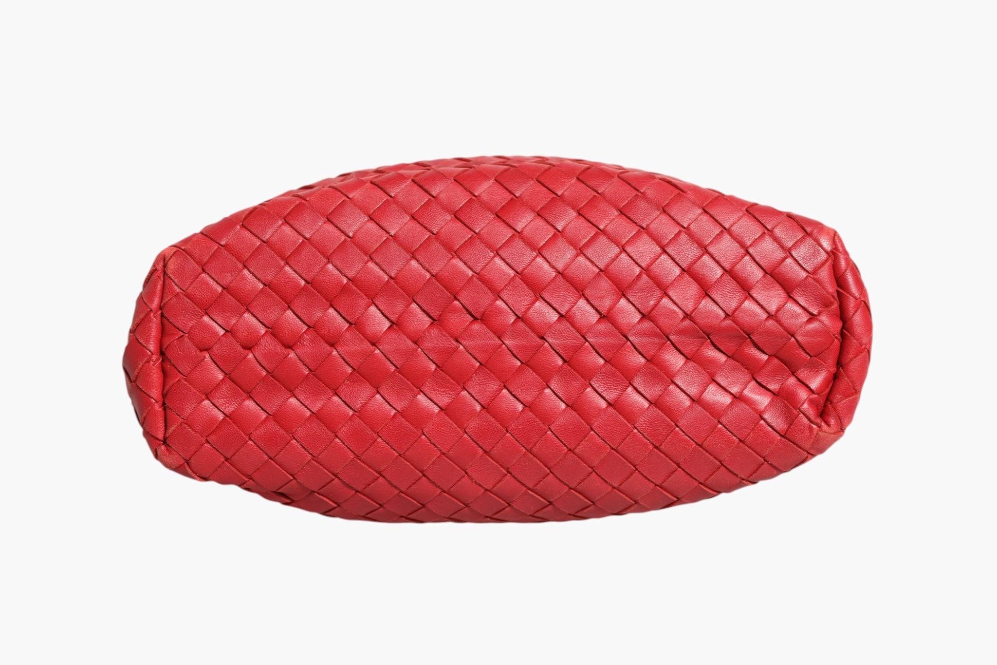 Bottega Veneta Red Intrecciato Leather Tote Women's Bag ( )
