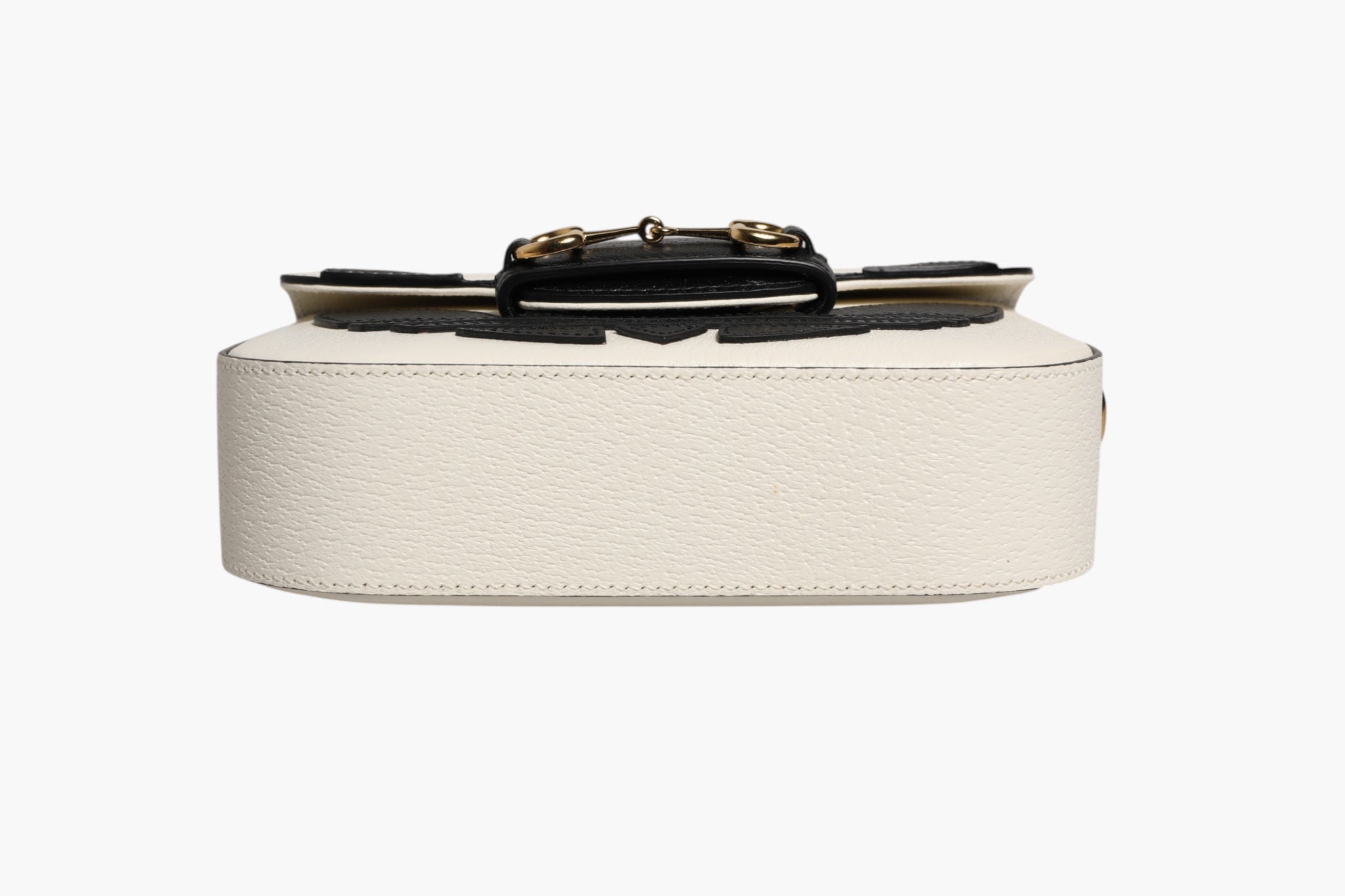 Gucci Gucci x Adidas Horsebit 1955 White Black Calfskin Leather Shoulder Women's Bag ( )