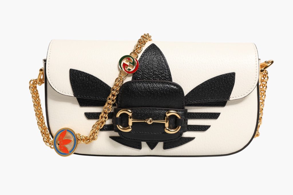 Gucci Gucci x Adidas Horsebit 1955  White Black Calfskin Leather Shoulder Women's Bag ( )