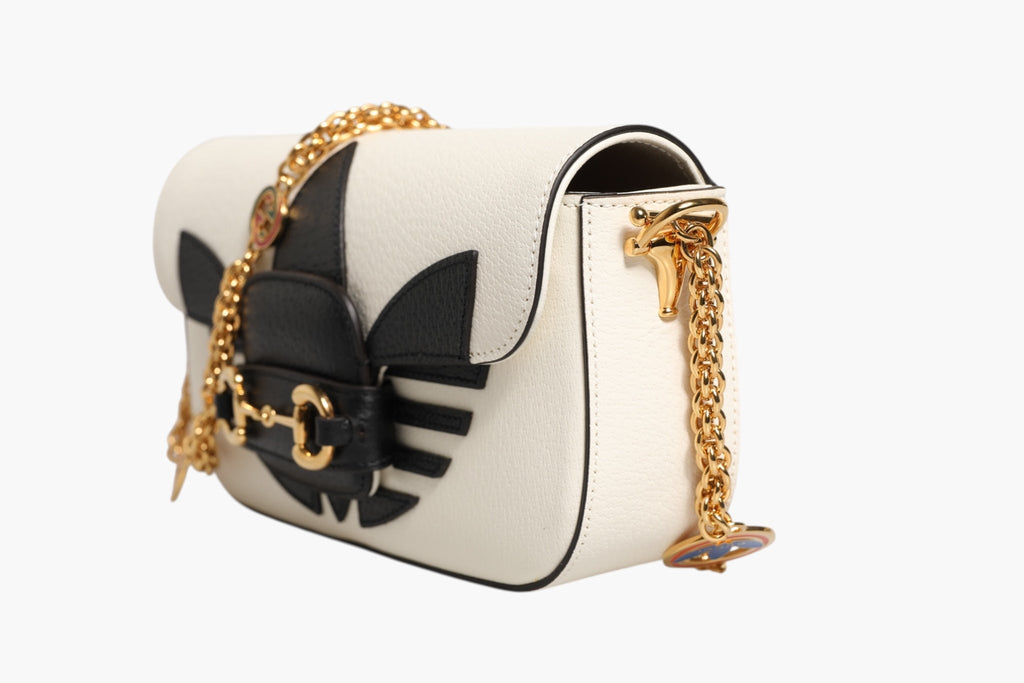Gucci Gucci x Adidas Horsebit 1955  White Black Calfskin Leather Shoulder Women's Bag ( )