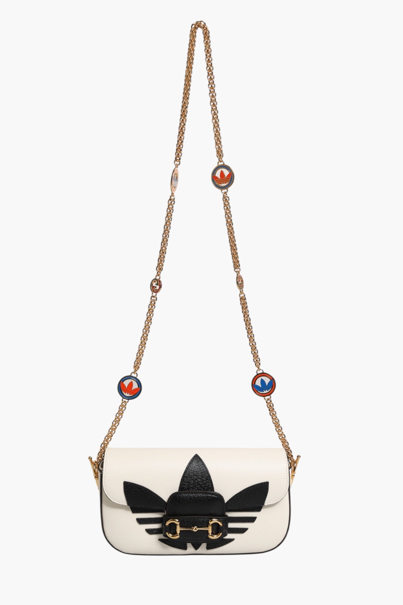 Gucci Gucci x Adidas Horsebit 1955  White Black Calfskin Leather Shoulder Women's Bag ( )
