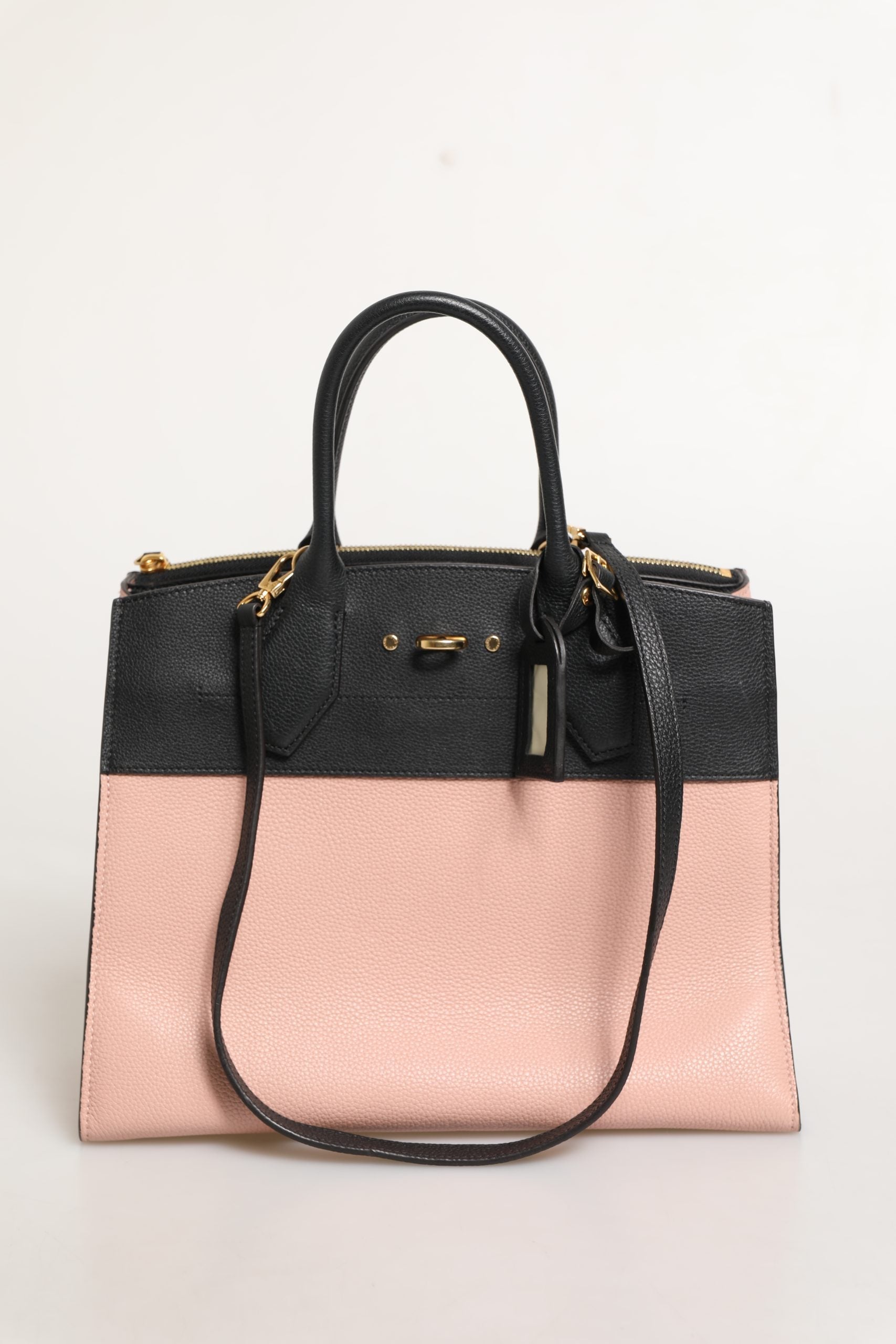 Louis Vuitton Pink and Black Leather City Steamer Leather Women's Handbag ( )