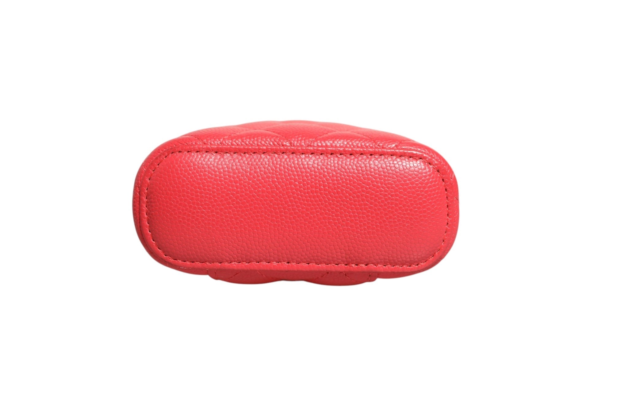 Chanel Red Caviar Quilted Small Vertical Coco Beauty Vanity Case with Women's Chain ( )