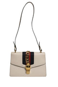 Gucci White Calfskin Leather Sylvie Crossbody Women's Bag ( )