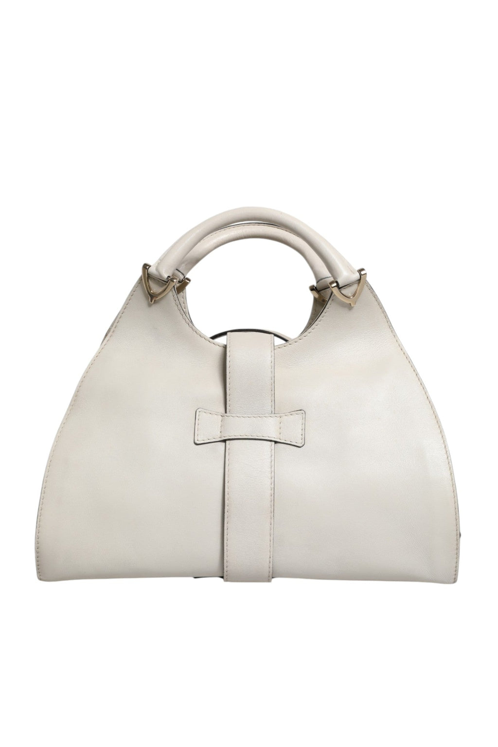 Gucci White Leather Stirrup Top Handle Women's Bag ( )