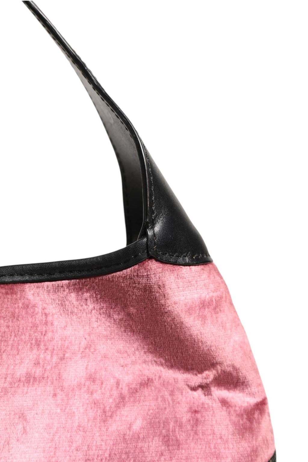 Gucci Jackie Pink Velvet And Black Leather Shoulder Women's Bag ( )
