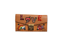 MCM Cognac Brown Coated Canvas Visetos Patricia Love Patch Women's Wallet-on-chain ( )