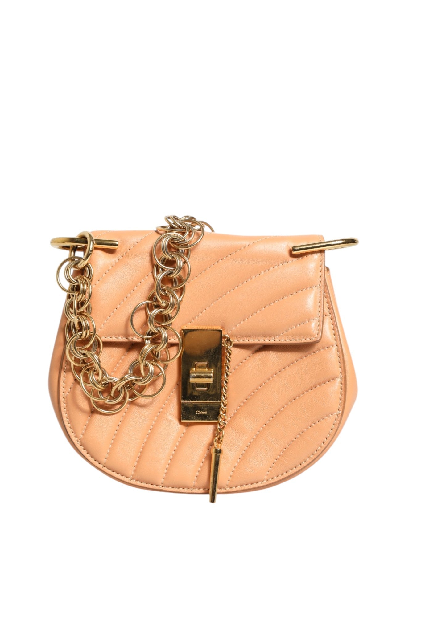 Chloé Quilted Calfskin Leather Drew Bijou Shoulder Women's Bag ( )