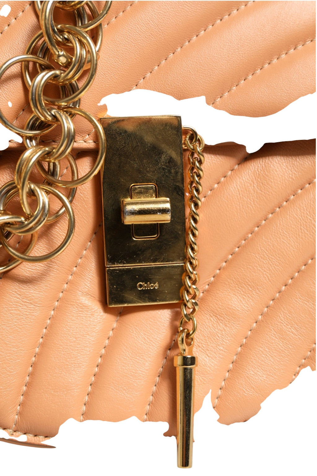 Chloé Quilted Calfskin Leather Drew Bijou Shoulder Women's Bag ( )