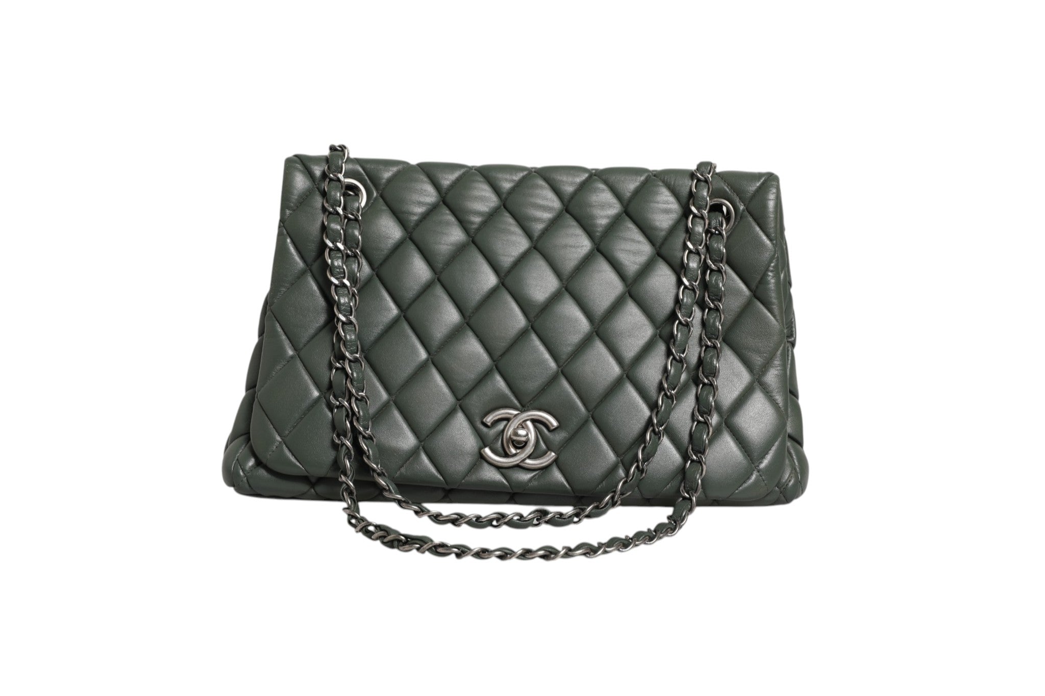 Chanel Quilted Lambskin Leather New Bubble Flap Women's Bag ( )