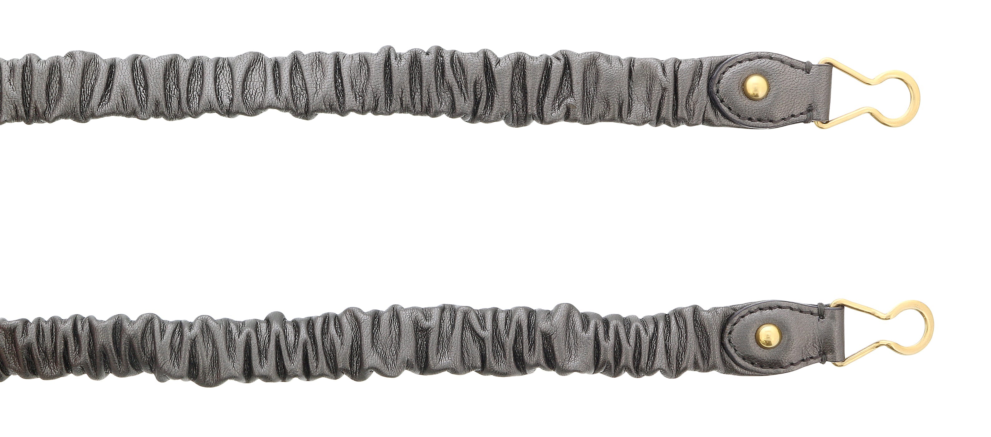 Miu Miu Dark Grey Narrow Elastocized Nappa Leather  Belt-