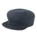 HERMES Cap Garate Serie Button Size 58 Navy Raffia100%
