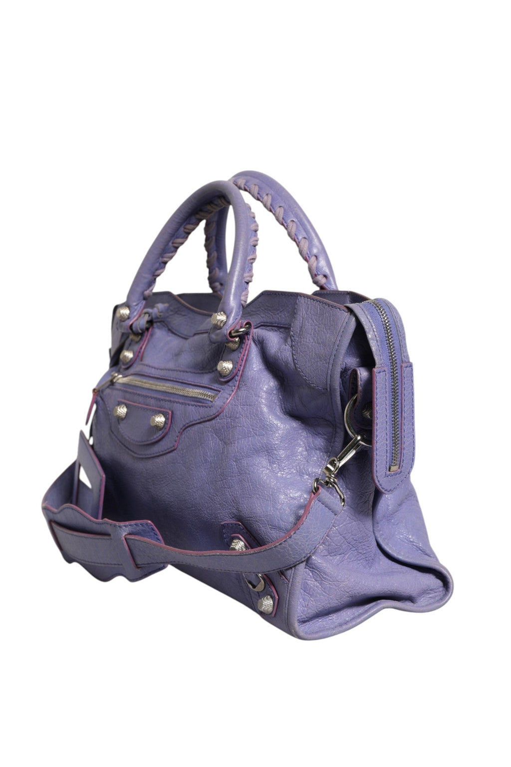 Balenciaga Purple Leather City Bag With Women's Hardware ( )