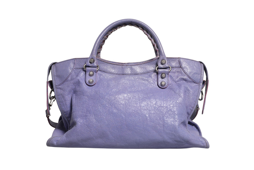 Balenciaga Purple Leather City Bag With Women's Hardware ( )