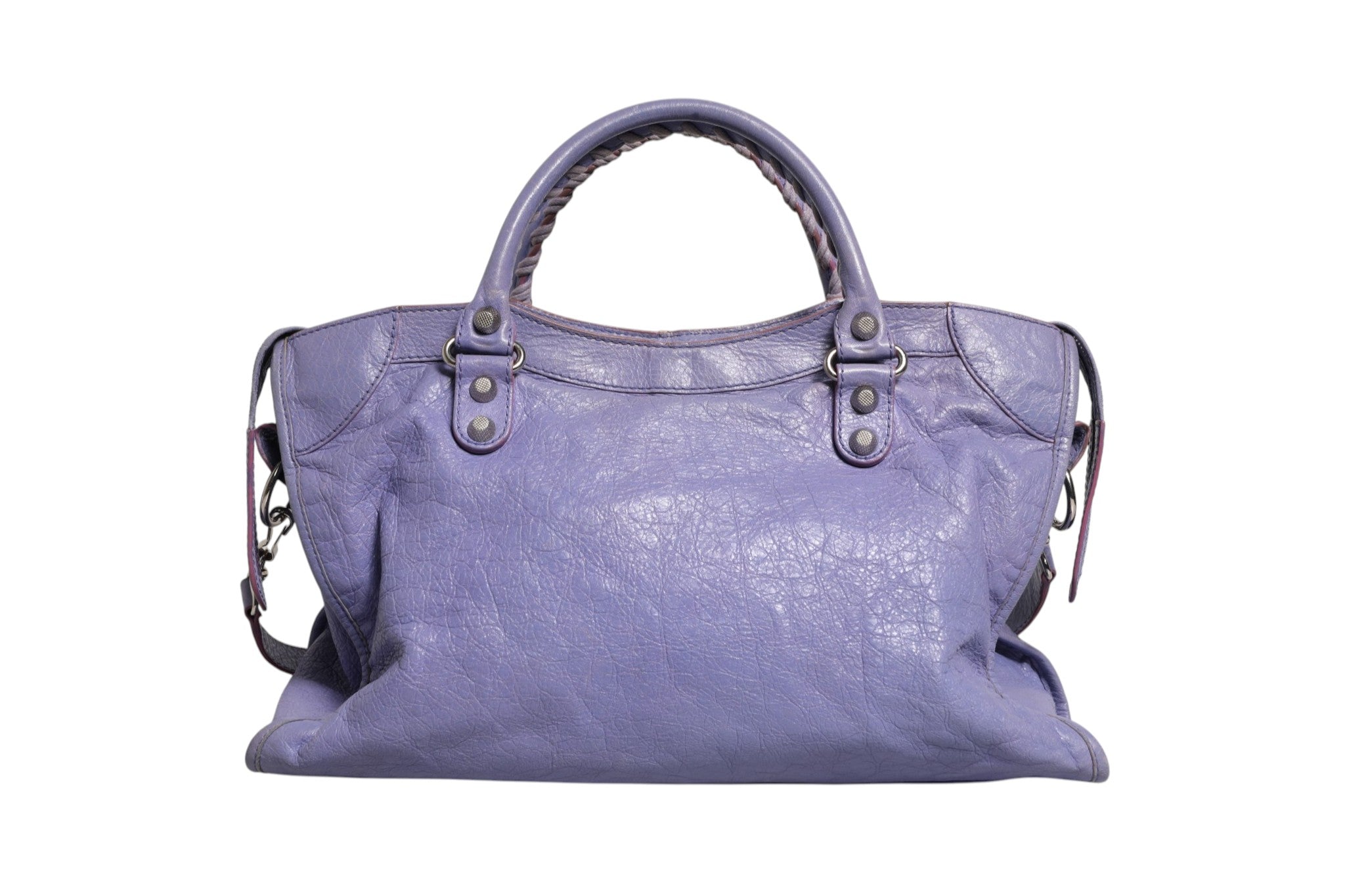 Balenciaga Purple Leather City Bag With Women's Hardware ( )