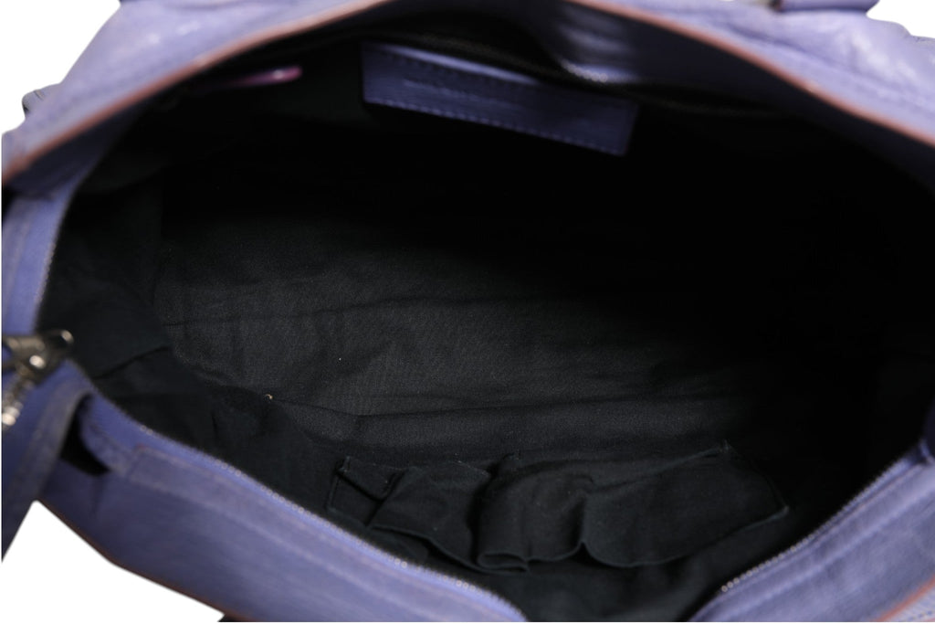 Balenciaga Purple Leather City Bag With Women's Hardware ( )