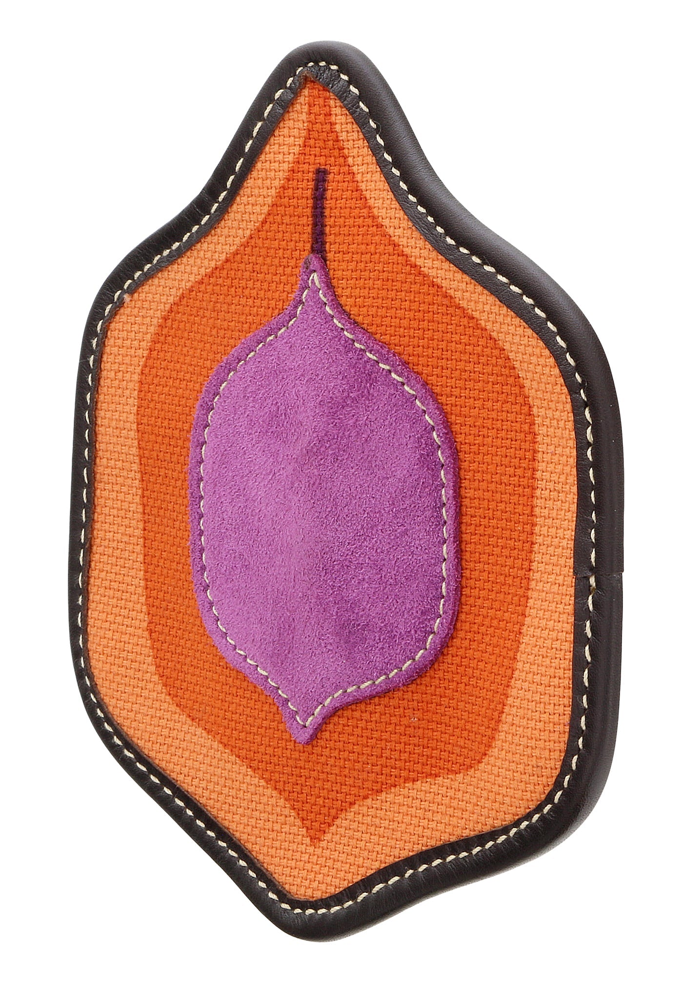 Miu Miu Purple Suede Patch Tile Brooch Pin-One Size