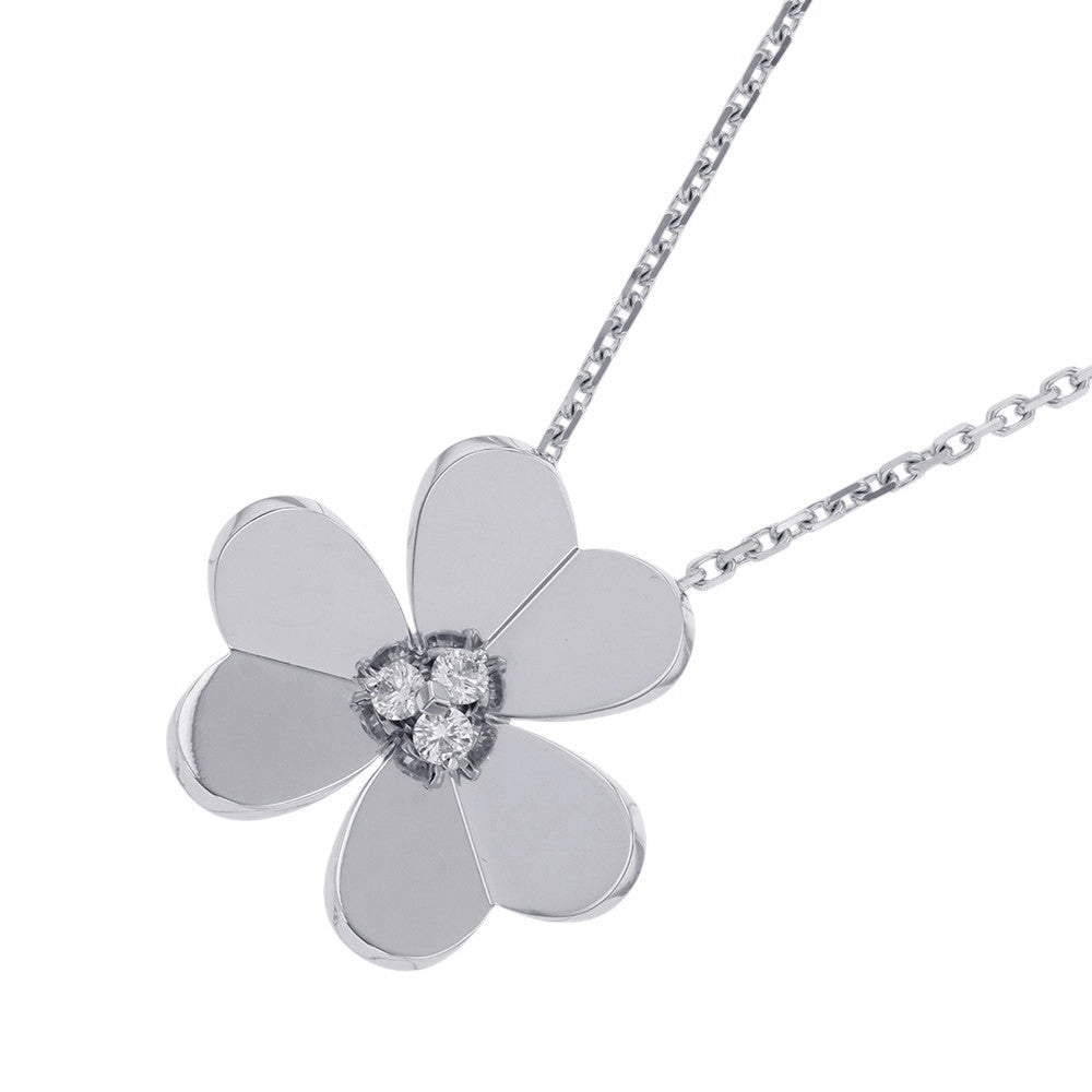 Van Cleef & Arpels Frivole Pendant Large Model Size LargeVCARD25300 18K White Gold