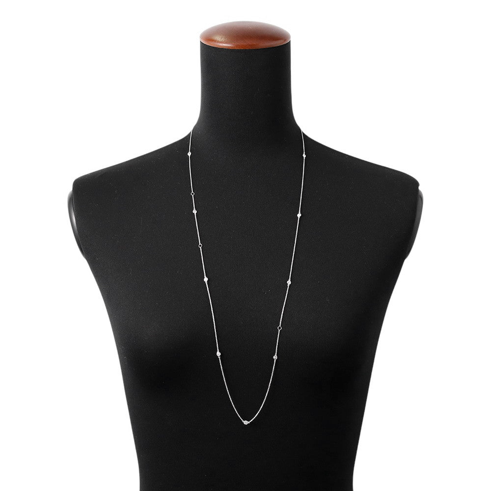 TIFFANY&Co. Diamond Long Necklace 18K White Gold