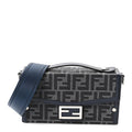 Recycled Fabric Jacquard Vitello King FF 1974 Baguette Soft Trunk  Blue Blue