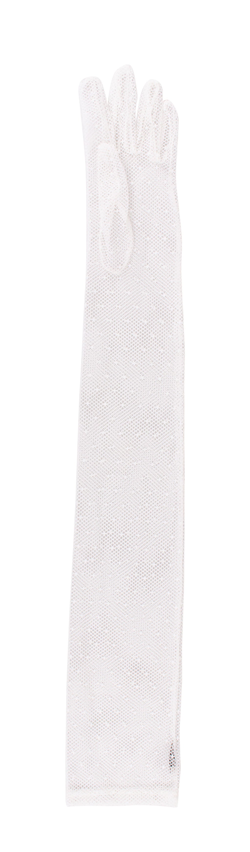 MIU MIU White Mesh Star Mid Arm Gloves-