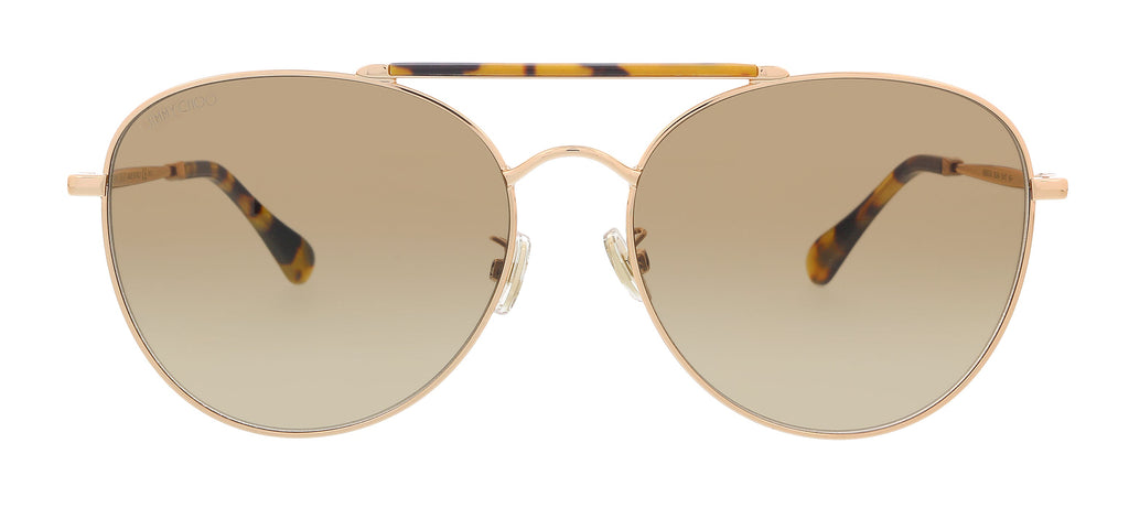JIMMY CHOO Gold Havana Aviator ABBIEGS 006J HA Sunglasses