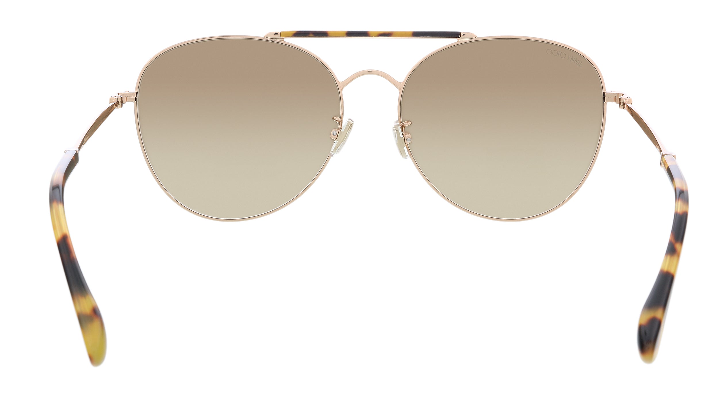 JIMMY CHOO Gold Havana Aviator ABBIEGS 006J HA Sunglasses