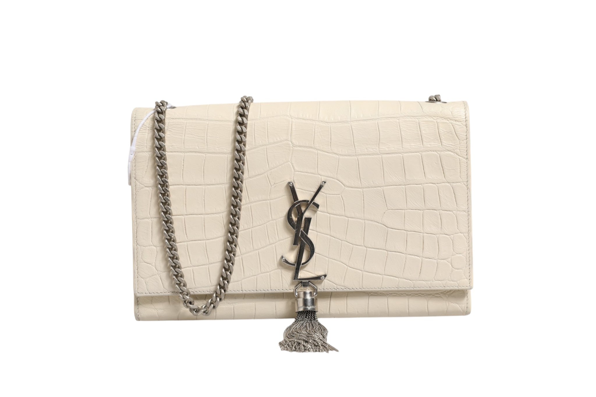 Saint Laurent Kate Tassel Small Croc-Embossed Women's Leather ( )